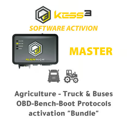 Alientech - KESS3MA012 - KESS3 Master - Agriculture - Truck & Buses OBD-Bench-Boot Protocols activation "Bundle"