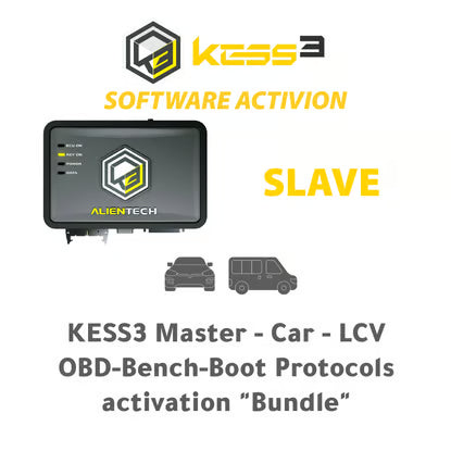 Alientech - KESS3SA010 - KESS3 Slave - Car - LCV OBD-Bench-Boot Protocols activation "Bundle"